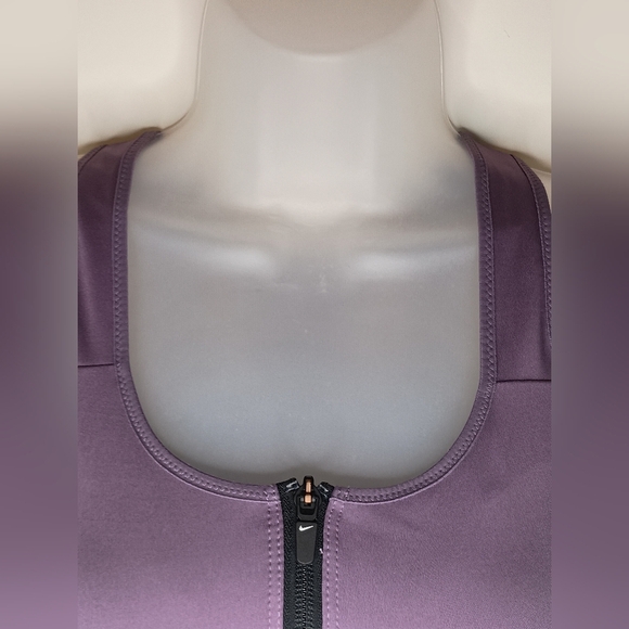 NIKE Dri Fit Purple S Athletic High Support Zippered Sports Bra (#1,062) - Picture 4 of 8